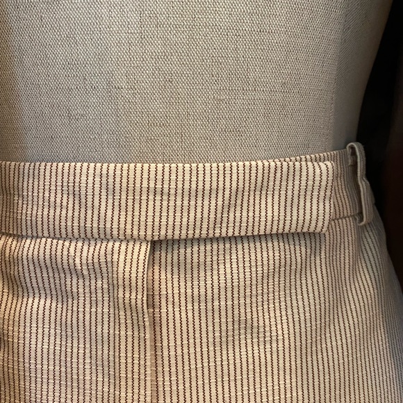 Brooks Brothers 2 PC Womens Tan w Brown Pinstripes Jacket & Skirt Set / Size 16 - Picture 6 of 16